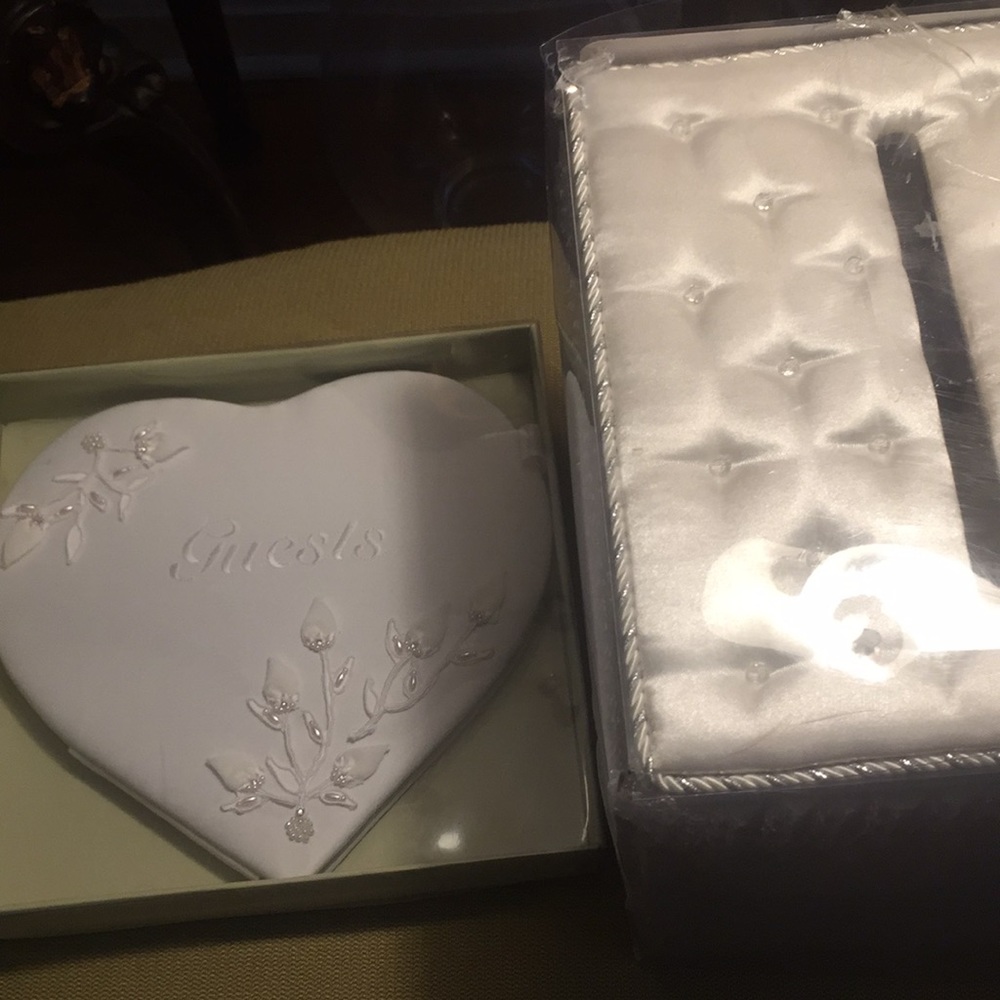 Wedding guess book and card box new never used